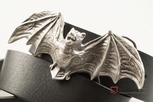 Кожаный ремень с пряжкой "BAT" (Летучая мышь) 3D - kupiremen.ru