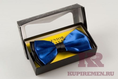 Галстук бабочка SENIOR CRAVAT  (синий, черный) - kupiremen.ru