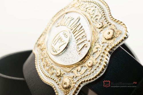 Кожаный ремень с пряжкой "JACK DANIEL'S GOLD" - kupiremen.ru