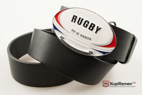 Кожаный ремень с пряжкой "Rugby"  - kupiremen.ru