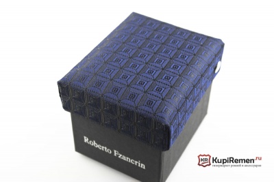 Узкий синий галстук Roberto Fzancrin в коробке - kupiremen.ru