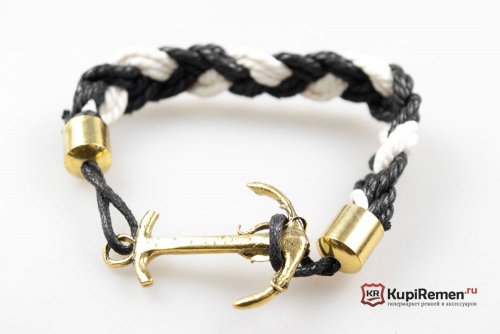 Плетённый браслет Якорь - kupiremen.ru