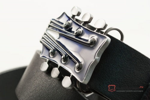 Ремень с пряжкой "GUITAR HEAD - BLUE" (Головка грифа) 3D - kupiremen.ru