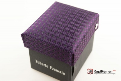 Узкий фиолетовый галстук Roberto Fzancrin в коробке - kupiremen.ru