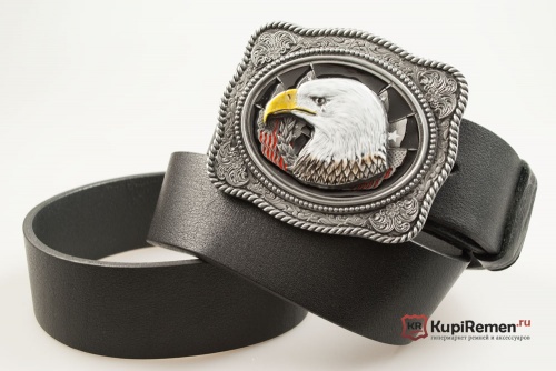 Кожаный ремень с пряжкой "EAGLE HEAD" (Голова орла) 3D - kupiremen.ru