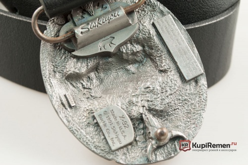 Кожаный ремень с пряжкой "Индеец с орлами" 3D - kupiremen.ru