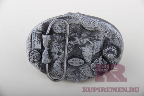 Кожаный ремень с пряжкой "Череп ковбой" - kupiremen.ru