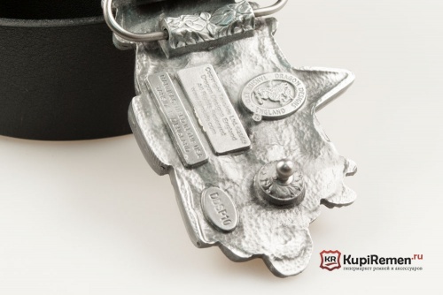 Кожаный ремень с пряжкой "Fight hope charity" - kupiremen.ru