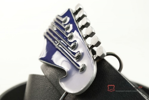 Кожаный ремень с пряжкой "LEAD GUITAR HEAD" (Голова соло-гитары) 3D - kupiremen.ru