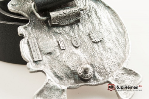 Кожаный ремень с пряжкой "SKULL LARGE" (Большой череп ) 3D - kupiremen.ru