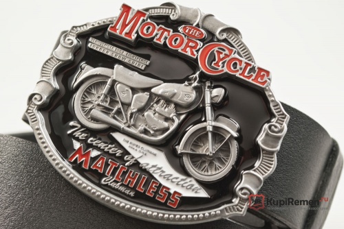 Кожаный ремень с пряжкой "MATCHLESS MOTO" (Несравненный) 3D - kupiremen.ru