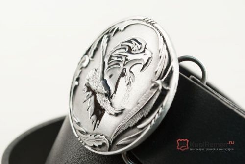 Кожаный ремень с пряжкой "EAGLE IN FLIGHT" (Полёт орла) 3D - kupiremen.ru