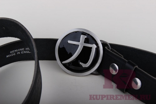 Кожаный ремень с пряжкой "POWER SYMBOL" (СИМВОЛ ВЛАСТИ) - kupiremen.ru