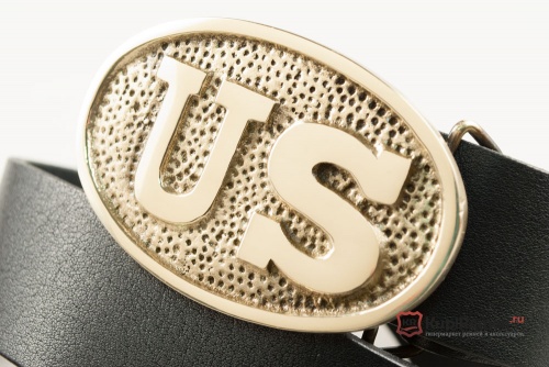 Кожаный ремень с пряжкой "U.S. (OVAL)" - kupiremen.ru