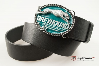 Кожаный ремень с пряжкой "Greyhound" (Борзая) 3D - kupiremen.ru