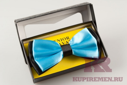 Галстук бабочка SENIOR CRAVAT (голубой, черный) - kupiremen.ru