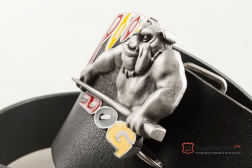 Кожаный ремень с пряжкой "POOL DOG" 3D - kupiremen.ru