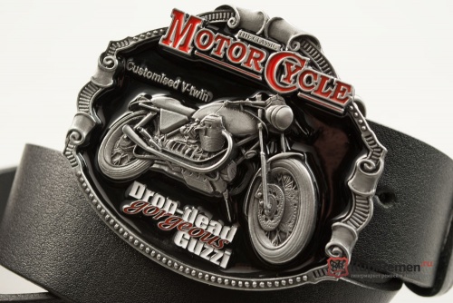 Кожаный ремень с пряжкой "MOTO GUZZI" 3D - kupiremen.ru