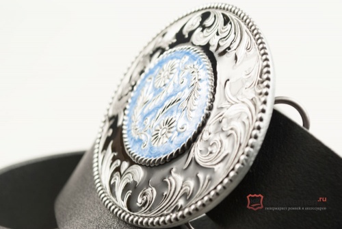 Кожаный ремень с пряжкой "OVAL SCROLLS" (Овальные завитки) - kupiremen.ru