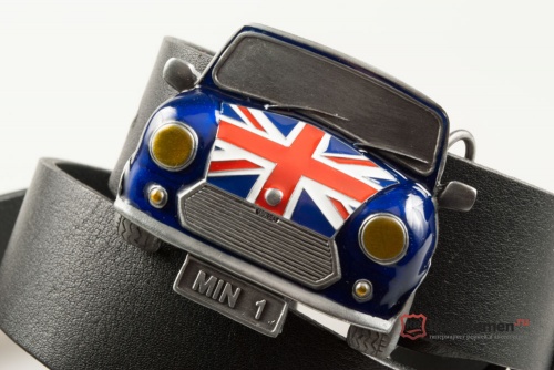 Ремень "MINI" 3D (автомобиль Mini, синий ) - kupiremen.ru