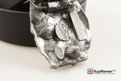 Кожаный ремень с пряжкой "Волки" - kupiremen.ru