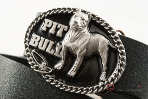 Кожаный ремень с пряжкой "Pit bull" - kupiremen.ru