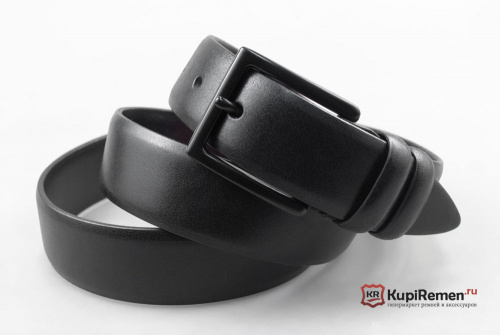 Классический ремень из кожи буйвола с чёрной пряжкой - kupiremen.ru