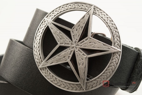 Кожаный ремень с пряжкой "LARGE NAUTICAL STAR" (Большая навигационная звезда) - kupiremen.ru