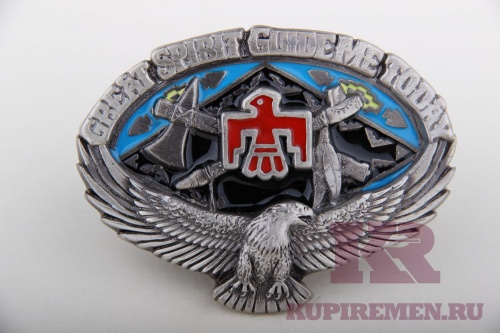 Кожаный ремень с пряжкой "GREAT SPIRIT GUIDE ME" - kupiremen.ru