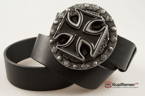 Кожаный ремень с пряжкой "Кельтский крест" - kupiremen.ru