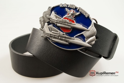 Кожаный ремень с пряжкой "AIRFORCE" (Военно-воздушные силы) 3D - kupiremen.ru