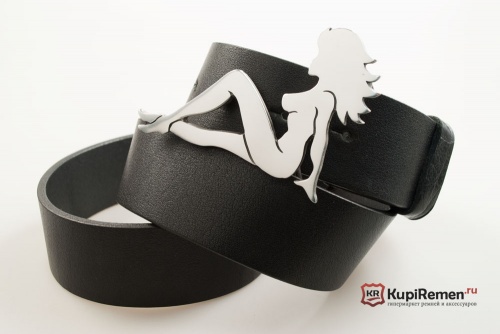 Кожаный ремень с пряжкой "NUDE SILHOUETTE" (НАГОЙ СИЛУЭТ ДЕВУШКИ) - kupiremen.ru