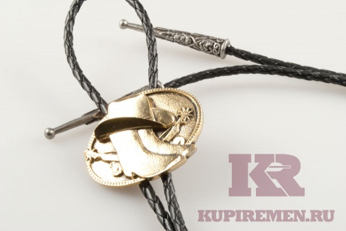 Плетёный галстук шнурок Боло "Сапоги и шляпа" 3D - kupiremen.ru