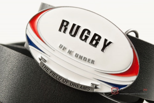 Кожаный ремень с пряжкой "Rugby"  - kupiremen.ru