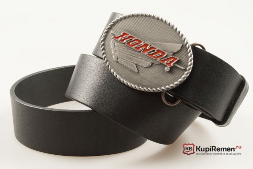 Кожаный ремень с пряжкой "HONDA" - kupiremen.ru