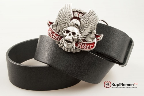 Кожаный ремень с пряжкой "REBEL RIDER" (Мятежный всадник) - kupiremen.ru