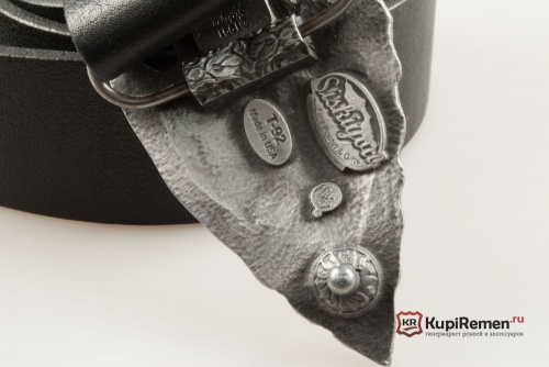 Кожаный ремень с пряжкой "Голова орла на острие копья" 3D - kupiremen.ru