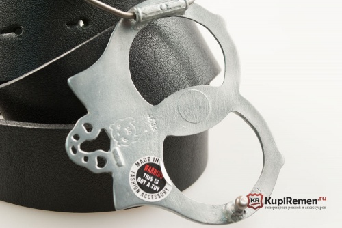 Кожаный ремень с пряжкой "HANDCUFFS" (Наручники) 3D - kupiremen.ru