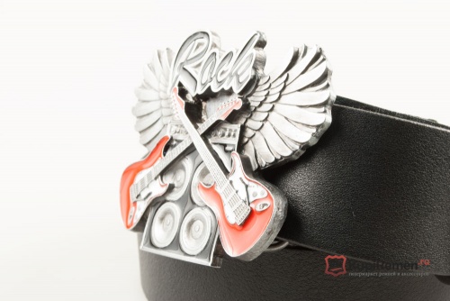 Кожаный ремень с пряжкой "ROCK" 3D - kupiremen.ru