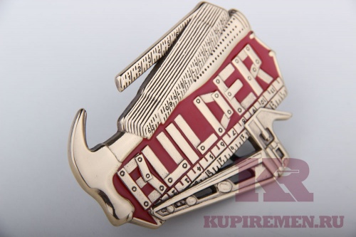 Кожаный ремень с пряжкой "BUILDER" (строитель) - kupiremen.ru