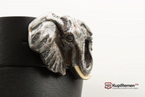 Кожаный ремень с пряжкой "ELEPHANT HEAD" (Голова слона) 3D - kupiremen.ru