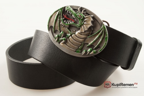 Кожаный ремень с пряжкой "Дракон" 3D - kupiremen.ru
