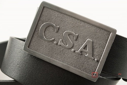 Кожаный ремень с пряжкой "C.S.A. ENLISTED" (Солдат срочник) - kupiremen.ru