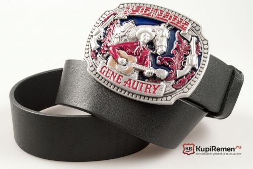 Кожаный ремень с пряжкой "GENE AUTRY" ( Джин Отри) - kupiremen.ru