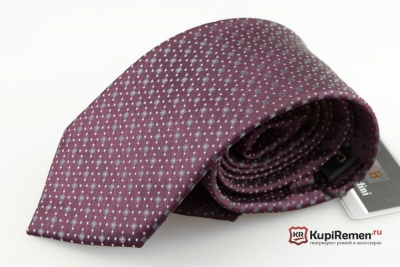 Бордовый мужской галстук с нагрудным платком в коробке - kupiremen.ru