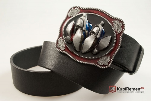 Кожаный ремень с пряжкой "BOOTS" (Ботинки) 3D - kupiremen.ru