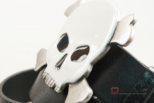 Кожаный ремень с пряжкой "SKULL LARGE" (Большой череп ) 3D - kupiremen.ru