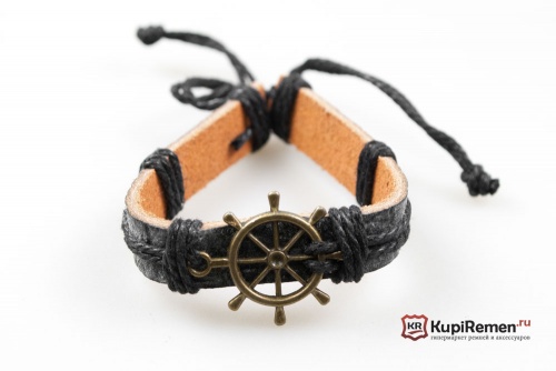 Браслет из экокожи Штурвал - kupiremen.ru