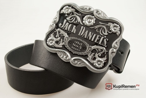 Кожаный ремень с пряжкой "JACK DANIEL'S" - kupiremen.ru