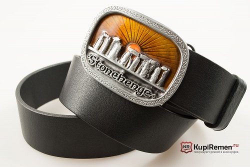 Кожаный ремень с пряжкой "STONEHENGE" (Стоунхендж) 3D - kupiremen.ru